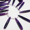 This listing is for the 14 Pieces of Purple Chalcydony Faceted Long Drop briolettes in size of 6x28 - 9x42 mm approx,,Length:,,Total Pcs: 14